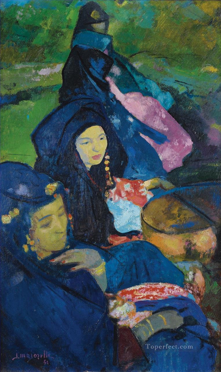 LES DANSEUSES DE GUEDRA Jacques Majorelle Orientalist Modernist Araber Oil Paintings